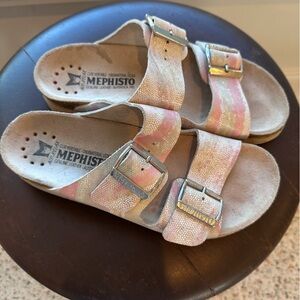 Mephisto/ Birkenstocks. Unique pink / white color blend.